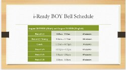 BOY schedule